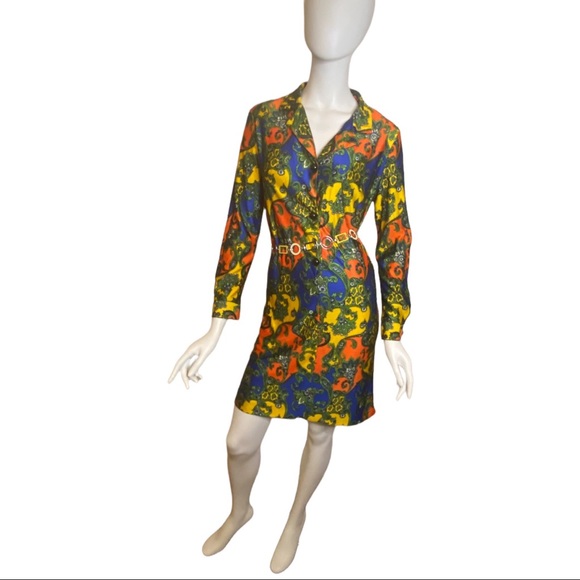 Vintage 70s Mod Floral Paisley Midi Dress - Picture 5 of 14